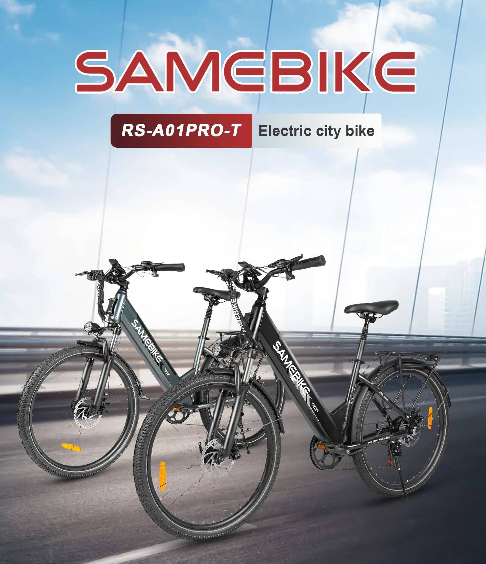 2026 ny SAMEBIKE RS-A01 Pro-T 36V15AH löstagbart batteri Elcykel 26 tums däck pendling vuxen elektrisk cykel vit