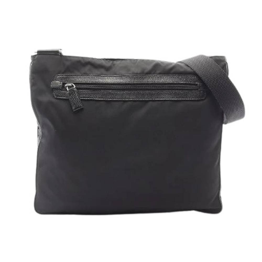 Prada Vintage - Pre-owned Nylon Saffiano Läder Axelremsväska Vintage - Dam - ONE Size - Läder