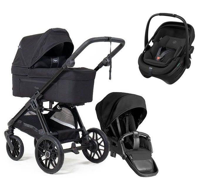 Emmaljunga Sento Pro duovagn Flat+ 2027 + Maxi-Cosi Coral Slide Pro babyskydd