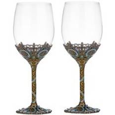 2 st europeisk emalj rödvinsglas kopp retro bägare blyfria kristallmuggar champagneglas koppar bröllopsfest dryckesartiklar