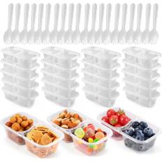 Lollanda 10/20-pak snackbeholdere, madkasser med dobbeltrum, opbevaringsglas med låg, BPA-fri og genanvendelige, til snacks og picnic
