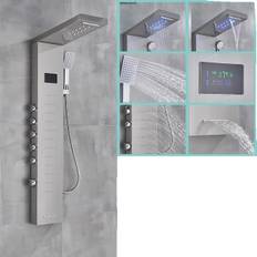 LED Duschpanel, Vattenfall Regndusch, SPA Massage Jet 8013 brushed