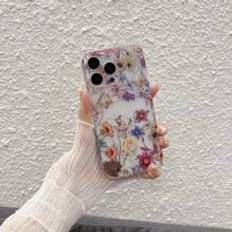 1pc Transparent TPU Phone Case With Anti-Drop Stand, Painted Pattern, Compatible With Apple & Samsung Models