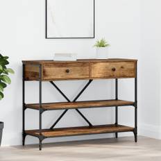 Konsolbord med låda med hylla Gammalt trä Konstruerat trä