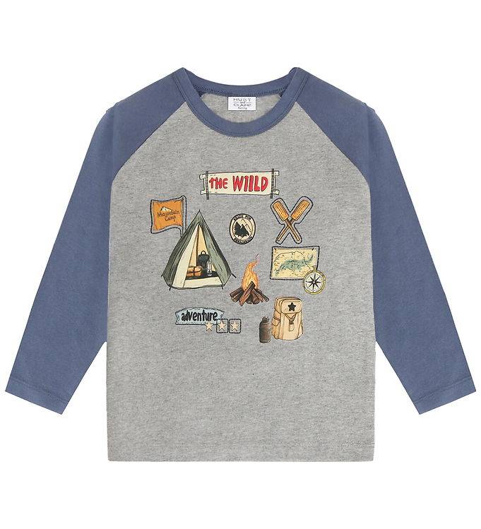Hust and Claire Bluse - HCAnton - Wild Life - Grey Melange - Hust and Claire - 2 år (92) - Bluse