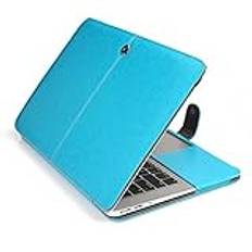 för MacBook Air 13 tum fodral, modell A2681 skyddsfodral, PU-läder laptop skal, fullt skyddande fodral för nya M2 MacBook Air 13,6 tum skyddsfodral, ljusblå