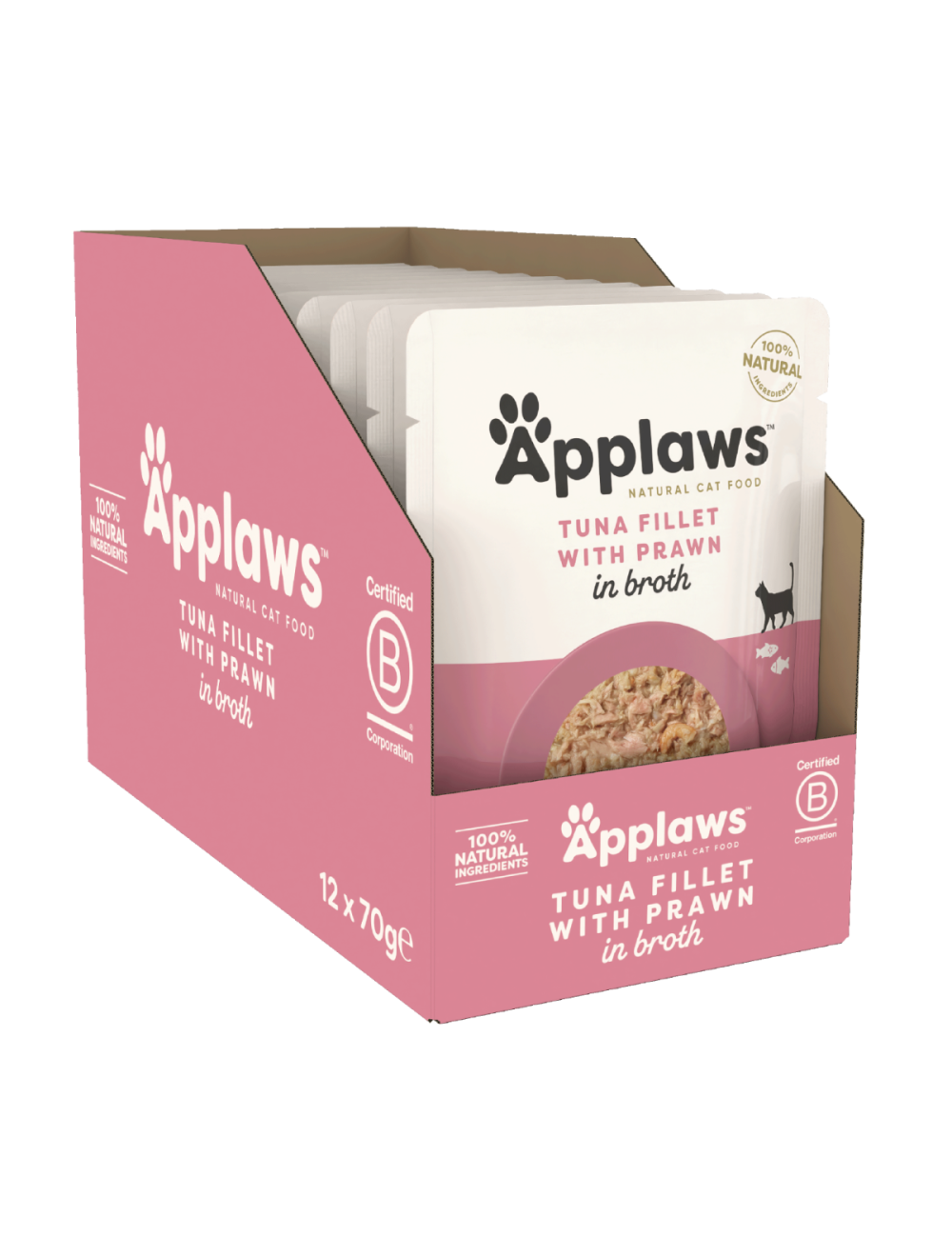 Applaws - 12 x Wet Cat Food 70 g pouch - Tuna & Prawn