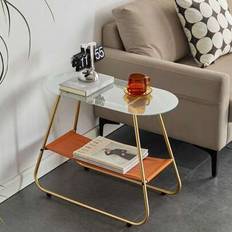 Lätt och stilrent soffbord i glas, kreativt high-end sidobord med modern design för vardagsrummet, personligt hemsoffa hörnbord, dekorativt sidobord m - Multifärgad (Multi-size)