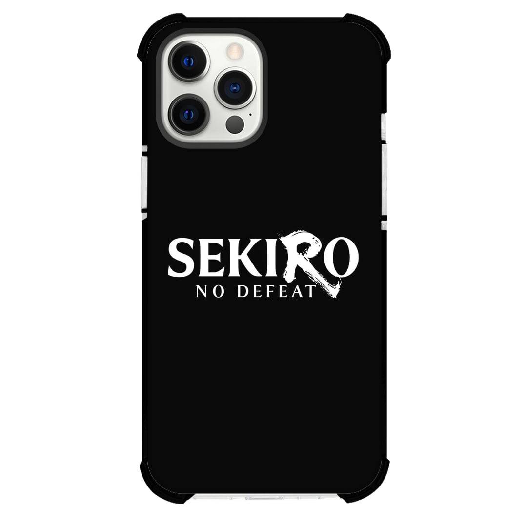 Sekiro No Defeat Phone Case For iPhone Samsung Galaxy Pixel OnePlus Vivo Xiaomi Asus Sony Motorola Nokia - Sekiro No Defeat White Logo On Black Background.