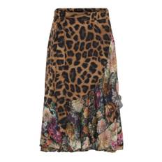 Flower Leopard Ruffle Wrap Skirt (mid)