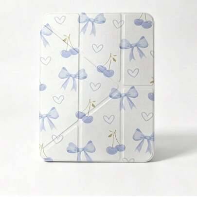 1 st Bow And Cherry Pad skyddande cover, 3 + Y-vikning anti-böjning, automatisk väckning/vilofunktion, inbyggd slot, flervinkligt vikbart ställ – perf - Multifärgad (iPad (A16) 11 inch 11th Generation 2025,iPad Air 8 (M4) 2026 (13-tums))