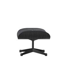 Vitra - Lounge Ottoman, Black Ash Black coated, Leather Cat. L40 Premium 72 - Fotpallar - Charles & Ray Eames - Vit - Metall/Trä
