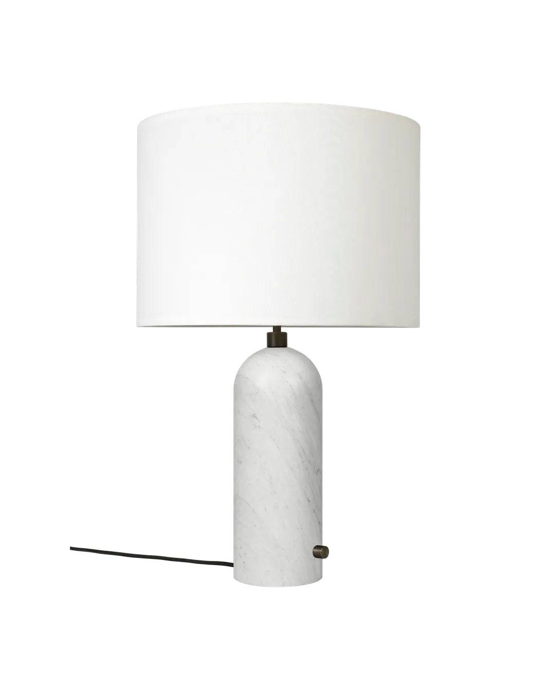 Gravity Large Bordlampe, hvid skærm fra GUBI Hvid marmor - Jacobsen Plus