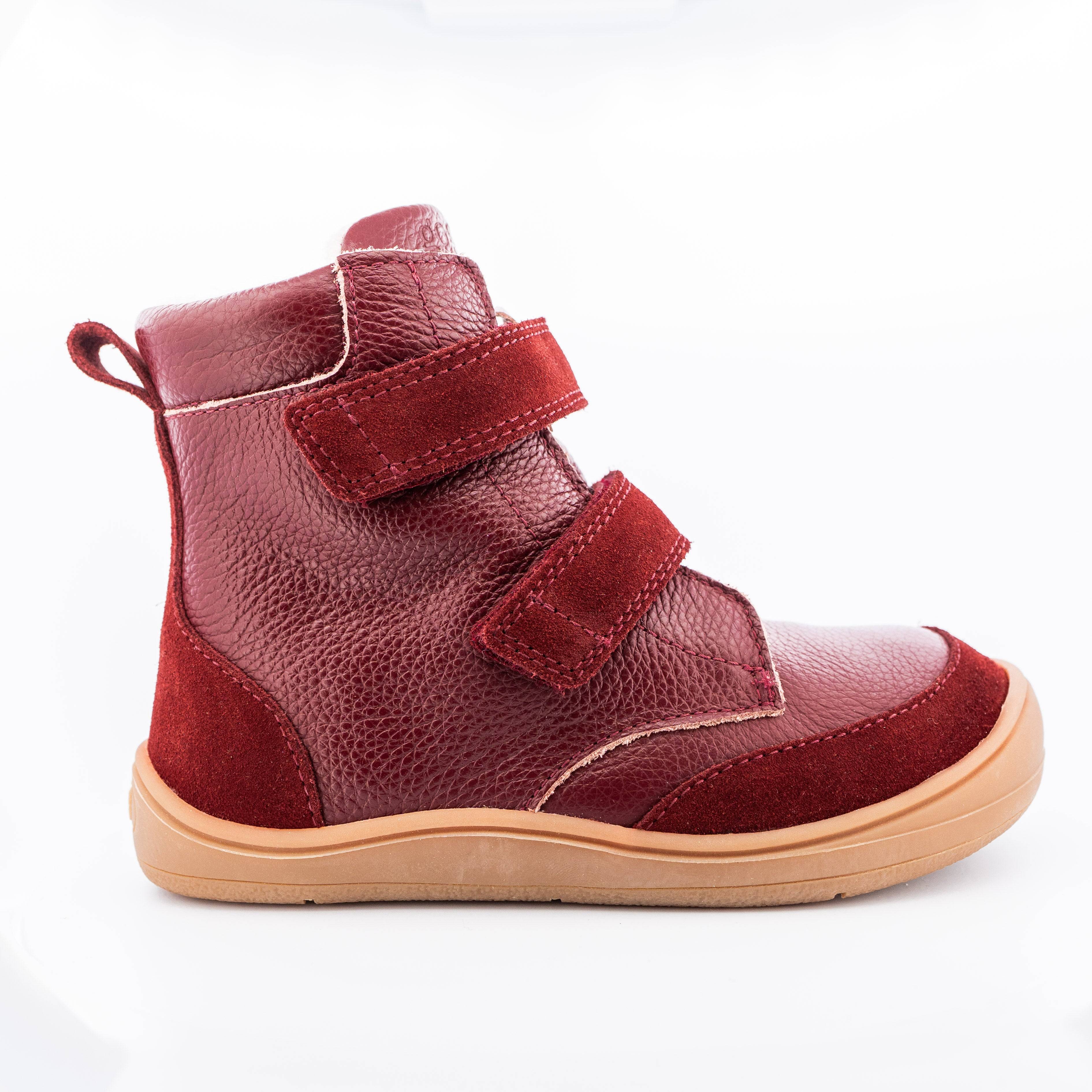 Burgundy Barfodsvinterstøvle