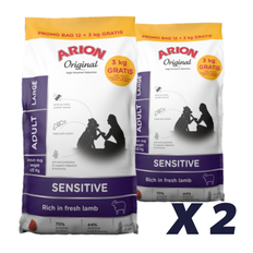 2 x ARION Original Sensitive Large 12 + 3 kg