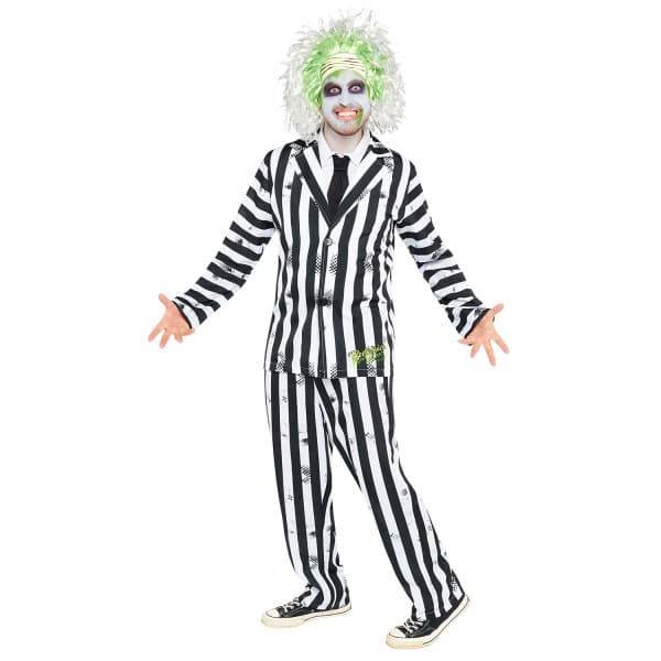 Beetlejuice randig vuxendräkt L