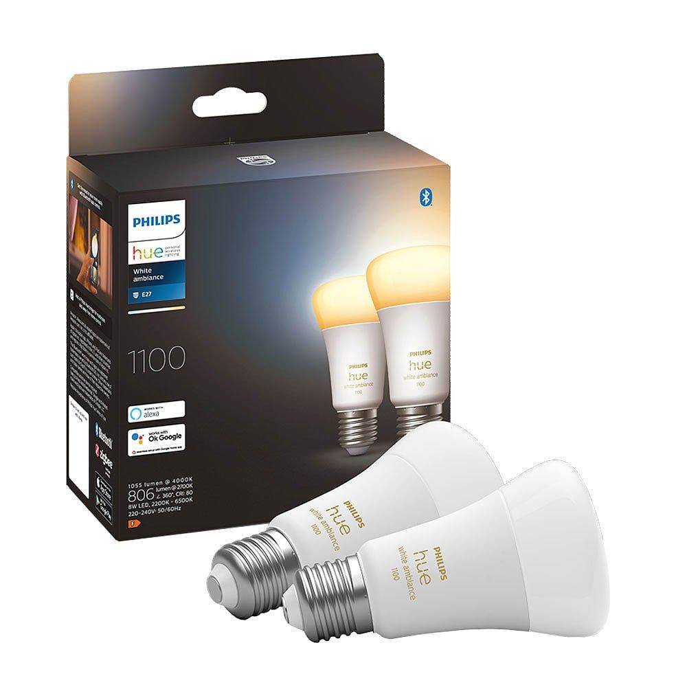 Philips Hue White Ambiance 8W E27 2P
