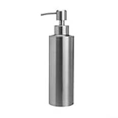 Badrum handfat tvåldispenser, 304 rostfritt stål, polerad finish, lättpressad pump silver (350 ml)