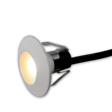 Mini LED spotlight 1.1W mattvit 3m kabel IP65 (Ljusfärg: 3000K 50lm)