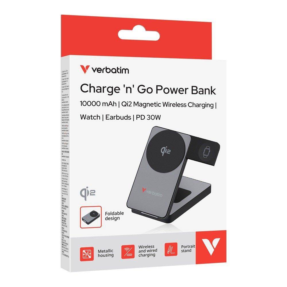 Verbatim Verbatim Charge ‘N’ Go 10000Mah Qi2 Magnetic Wireless Charging Power Bank