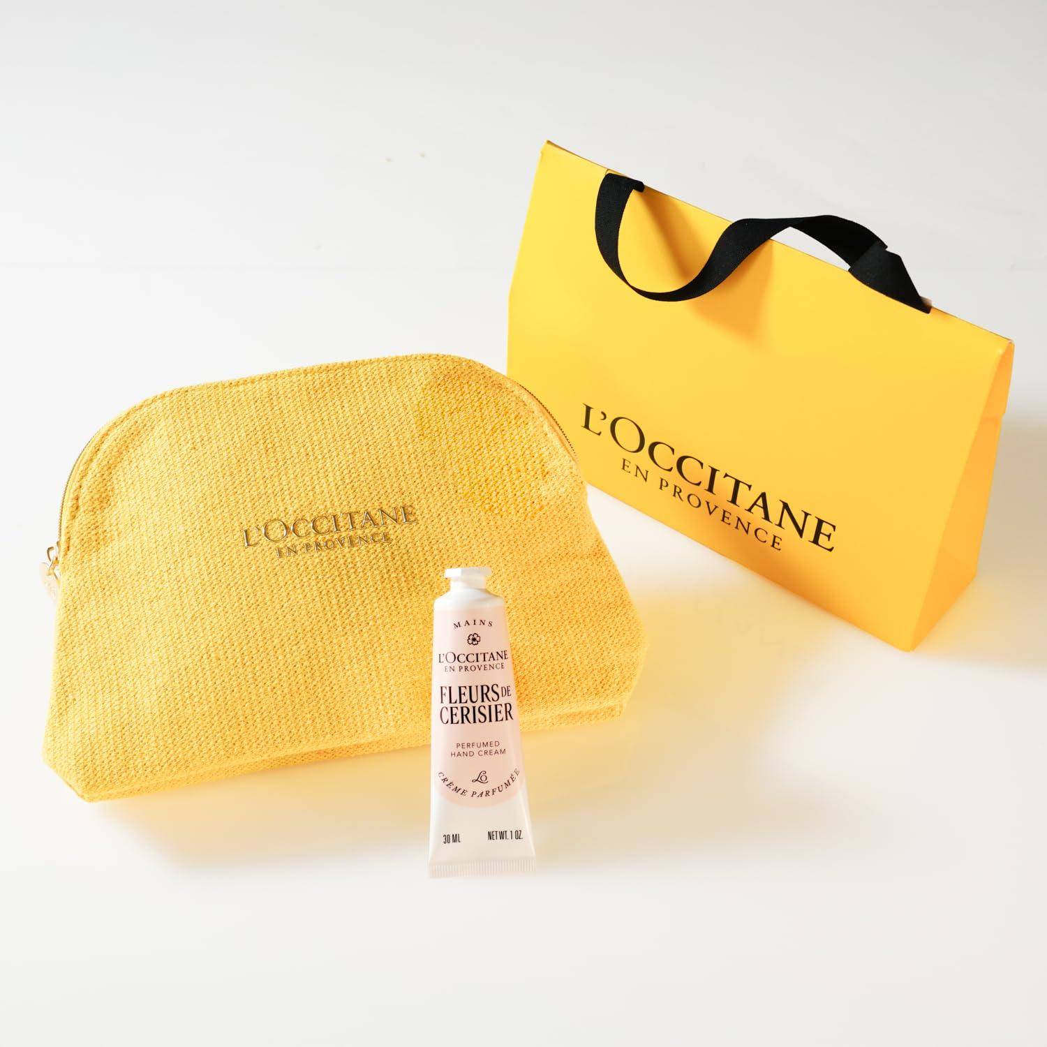 Fleur de Sourisier Sakura Handkräm 30 ml med Pouch Gåva En populär gåva för White new thank eller vilken vår som helst L'OCCITANE Set. Dag, examen,