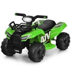 6V elektrisk quad til børn med opbevaringsplads & musik & horn & LED forlygte mini elektrisk quad grøn