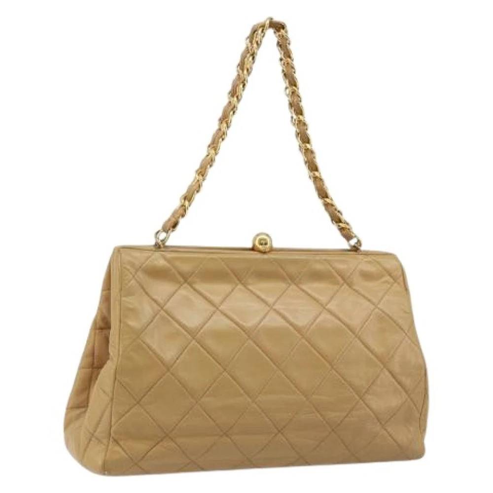 Chanel Vintage Pre-owned Vintage Skuldertaske - Vintage - Dame - Beige - ONE SIZE - Uld