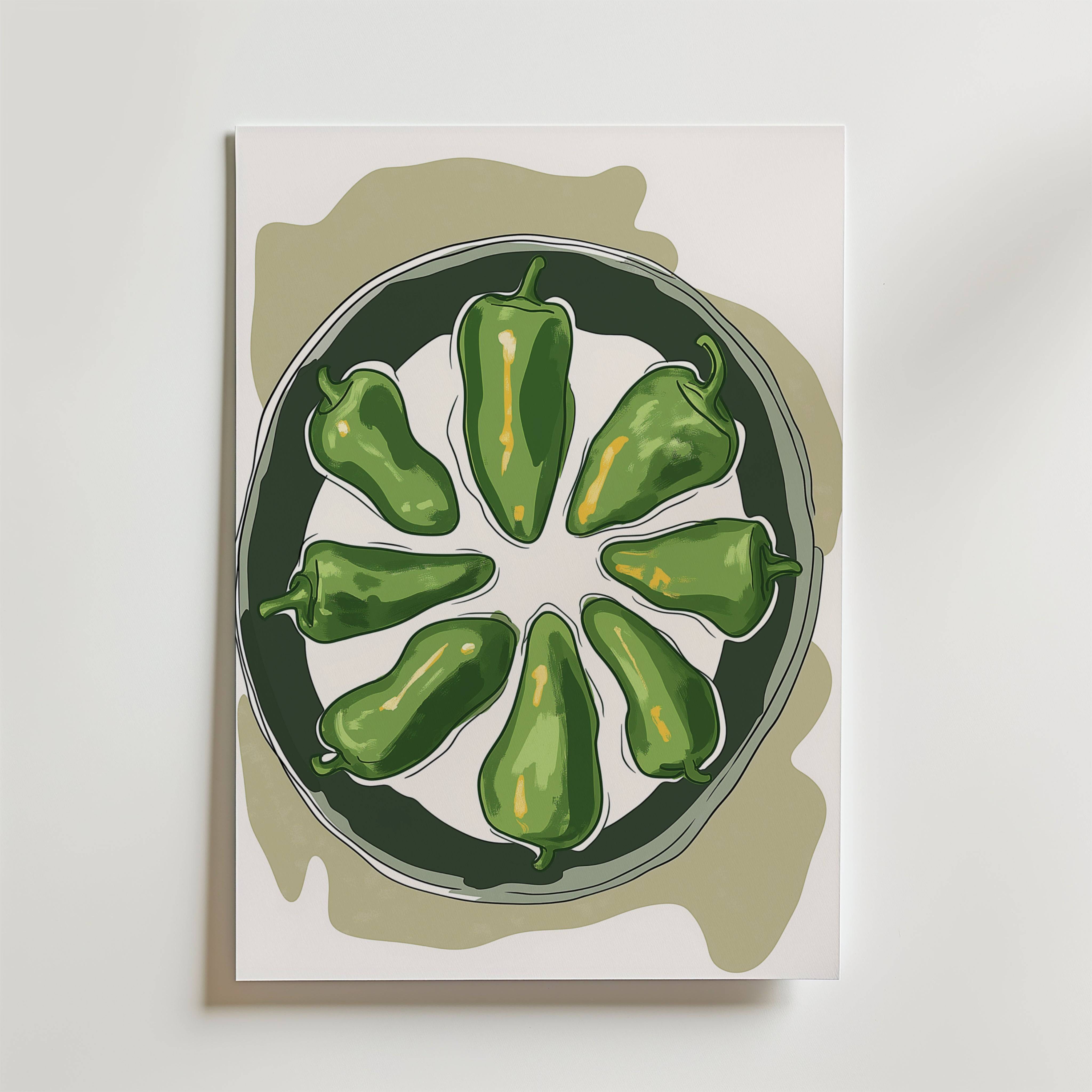 Grilled Padrones Poster - Fine Art Poster 21x30 cm