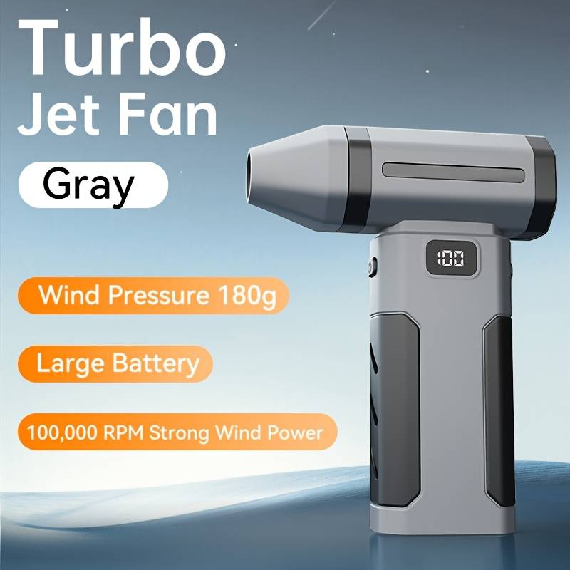 TEMU 1 Handheld Usb Rechargeable Fan | 6- Pressure, Rpm Super , 3000mah Battery, Cooling Air Effect, Ideal For Travel, Camping, Outdoor Activities, With Electric Air Duster