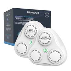 BENGUOO Ultraljudsavvisande mus, 2 stycken ultraljud musavvisare effektiv mot möss och råttor giftfri, elektroniskt insektsskydd råttavvisare skadedjursbekämpning inomhus för Hem Kontor, Vit