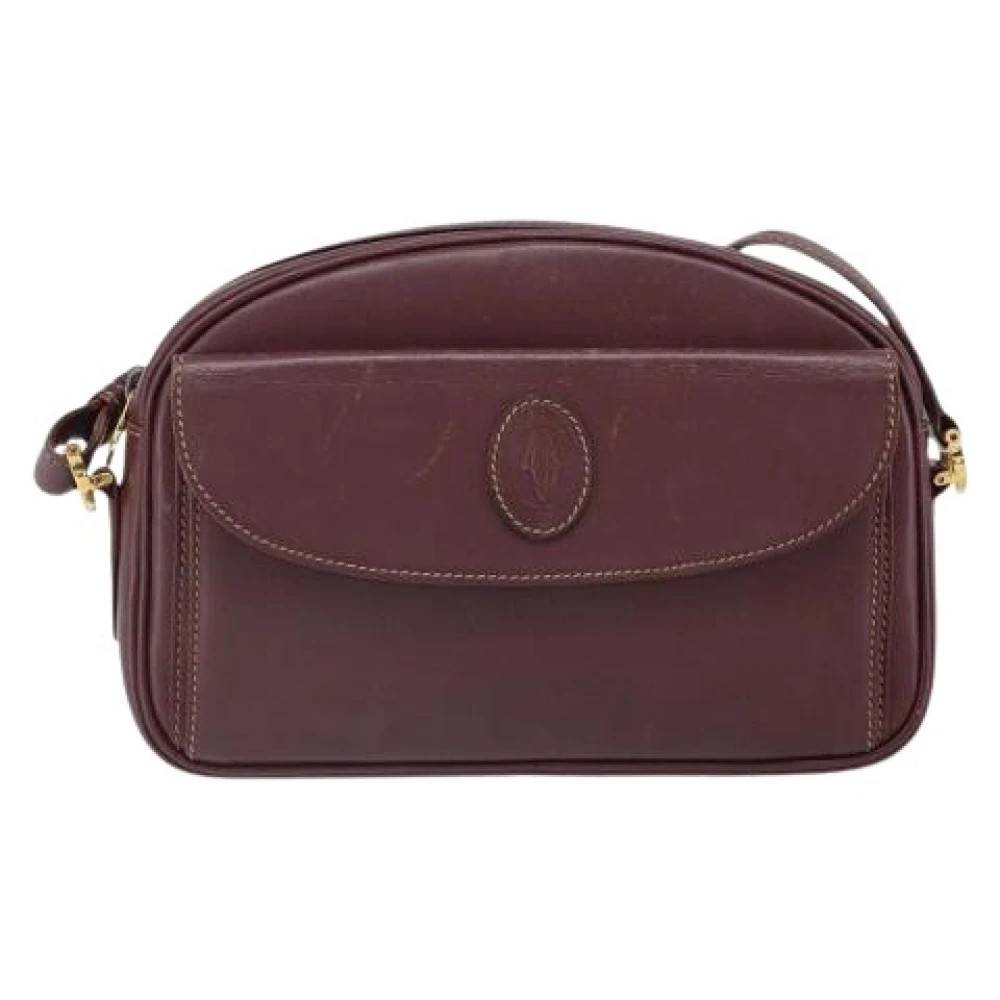 Cartier Vintage Pre-owned Leather Crossbody Taske - Vintage - Dame - Rød - ONE SIZE - Uld
