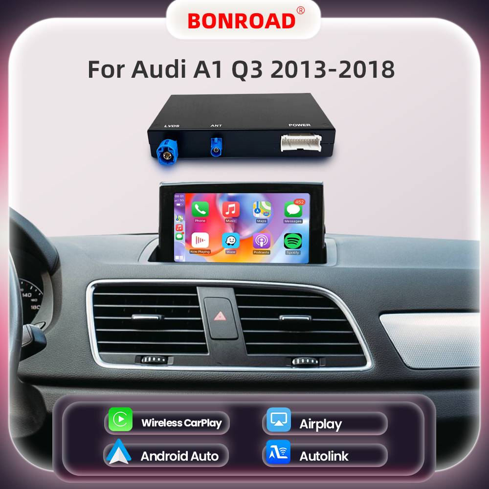 BONROAD Wireless CarPlay Android Auto Interface Adapter for Audi A1 Q3 2013-2018 RMC HNR with AirPlay Mirror Link