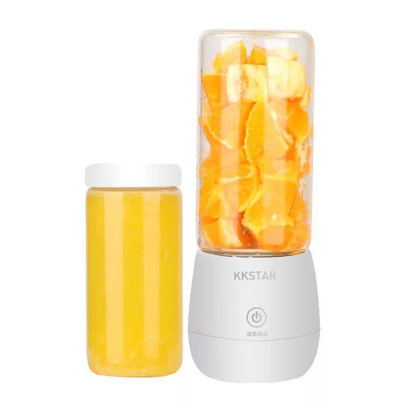 450ml bärbar elektrisk juicer mixer automatisk trådlös multifunktionell usb laddning juicer skär mixer juce glas kopp bekvämt - 2 koppar vita