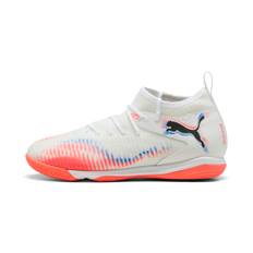 PUMA FUTURE 8 MATCH Mid Futsal Boots Youth, Shoes, White/Black/Glowing Red, 34