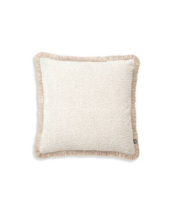 Eichholtz Nami prydnadskudde bouclé cream - Vit (L: 60 x B: 60 cm / lugg: 3,5 cm)