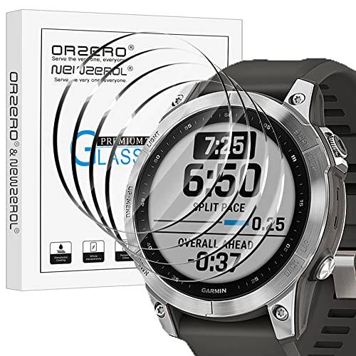 NEWZEROL 4 Stycken Kompatibla Med Garmin Fenix 7/Solar Härdat Glas Skärmskydd - Reptålig, Bubbelfri, Full Täckning, Högupplöst För Fenix 7/Solar