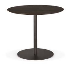 Ethnicraft - Blend Dining Table - Varnished Oak Top - Brown - Dark Bronze Base - Round 90 cm - Matbord - Träfärgad - Trä