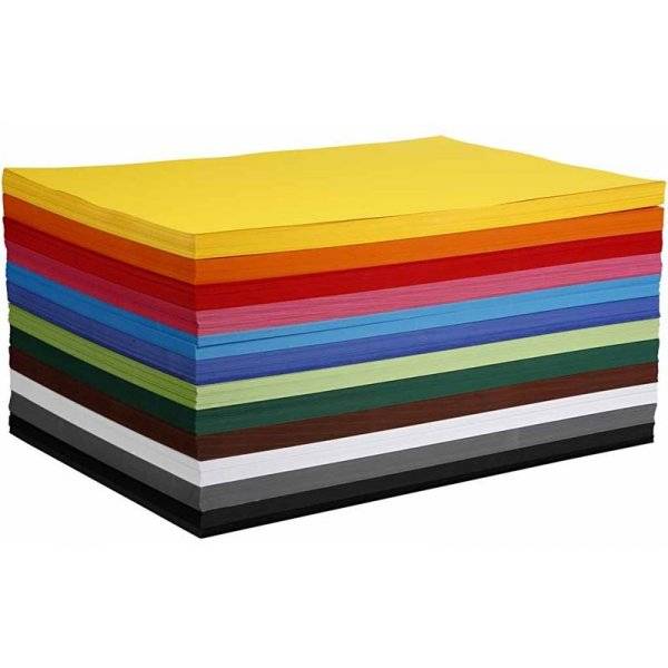 Creativ kartong - mixade färger - A2 - 12x100 st