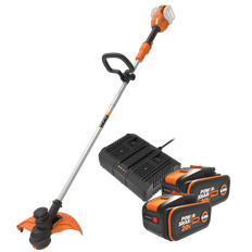 Worx WG183E PowerShare 20V Græstrimmer 2x20V med 2 stk. 4,0Ah batteri og dobbeltlader