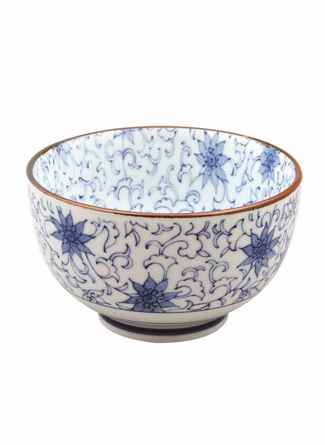 Skål i porslin Vit med blommor 13x7,8 cm - Tokyo Design 2597