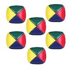 Jongleringsbollar, 6-pack mini cirkusbollar mjuka enkla jongleringsbollar nybörjare PU-läder jongleringsboll för pojkar flickor barn vuxna flerfärgad