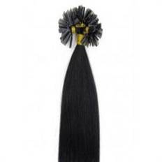 60 cm Hot Fusion Hair extensions 1# Svart