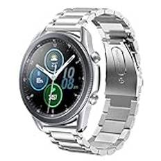 SUNDAREE Kompatibelt med armband för Samsung Galaxy Watch 3 45 mm SM-R840/Huawei Watch GT 4 46 mm/Garmin Venu 3/AMAZFIT GTR 4/Ticwatch Pro 3 Ultra,22 mm silver rostfritt stål metall