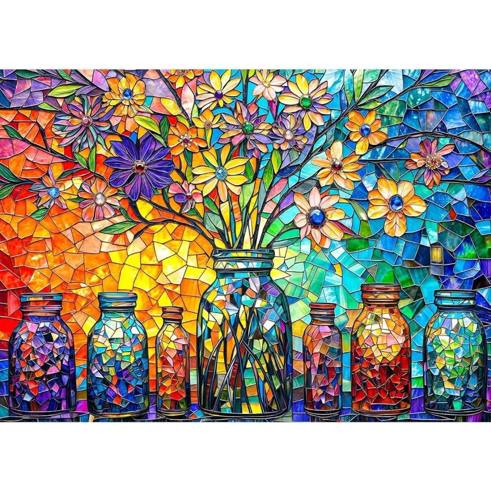 Diamond Painting Stained Glass Flower of Life Diamond Mosaic Handmade Art Exquisite Gift Home Decoration