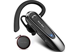 New Bee Handsfree-hörlurar med dubbel mikrofon V5.0 Bluetooth-headset med 20 timmars samtalstid Mic Mute anslutning av två enheter för iPhone, Android och PC