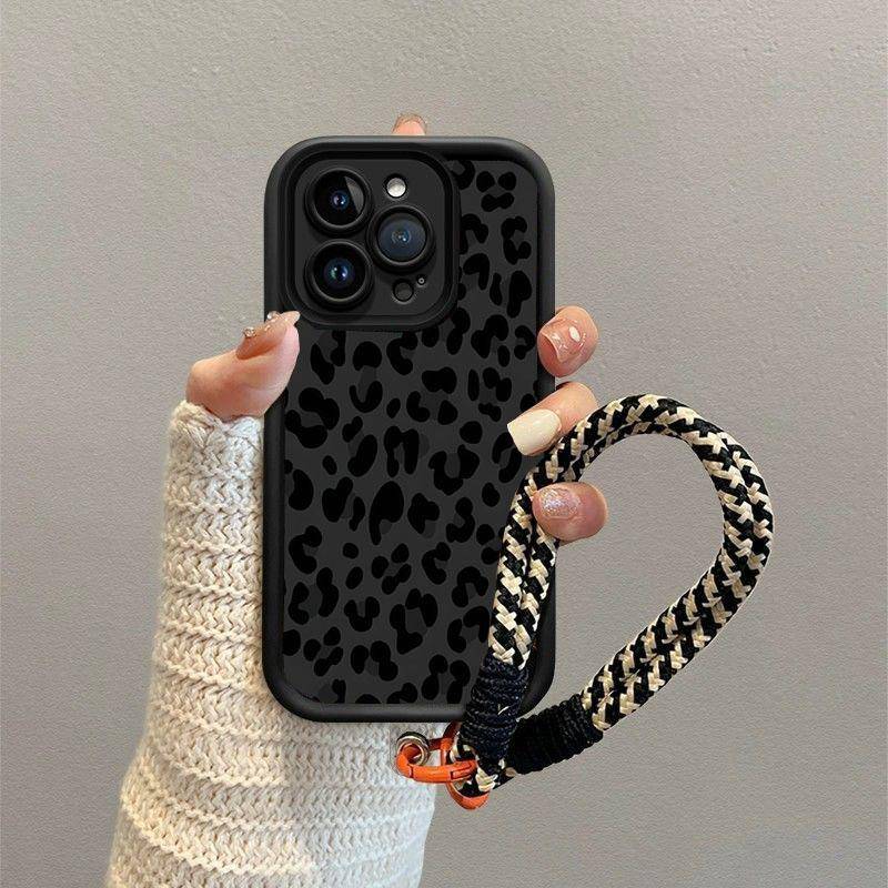 Leopardmönstrat Hängrem Telefonfodral för Motorola Moto Edge 70 G86 G56 G15 G24 50 G35 G34 G75 PLAY G85 60 Fusion Stylus Pro 4G 5G
