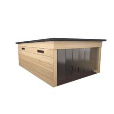 Robomow / Black & Decker Robotplæneklipper Garage i træ, Brun - 104x65 cm