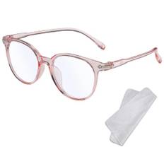 XFentech Blåljusblockerande Glasögon - Oval Transparent Ram Läsglasögon Blåljus Glasögon Lättvikt Anti Ögonstam Datorspel Glasögon Unisex