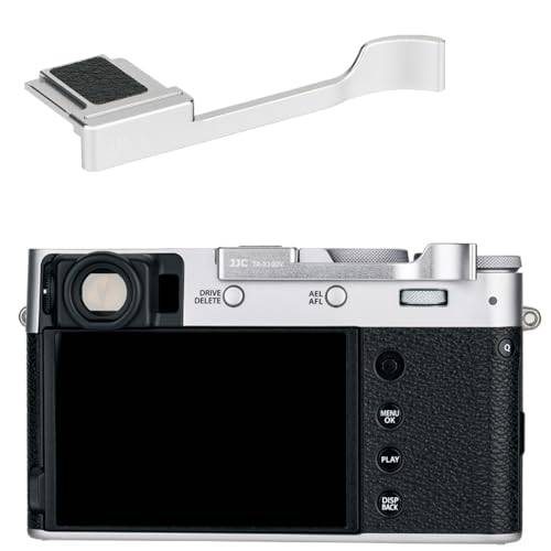 JJC het sko tumupp-grepp för Fujifilm Fuji X100VI X100V, X100F och X-E4 X-E3 kamera handgrepp, tummen upp-grepp bättre balans och grepp bekvämlighet – silver