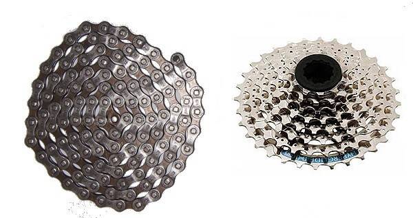 Kassett + kedja dubbelpack 8 delad Shimano - Växling 11-34